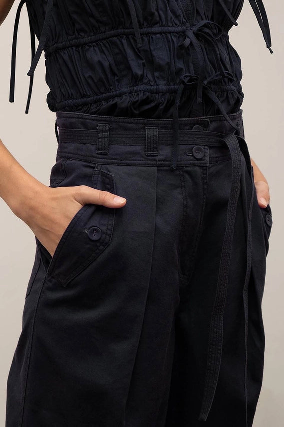 Pleated Belted Pants-Pants-Moon River-XS-NAVY-Urbanheer