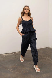 Pleated Belted Pants-Pants-Moon River-XS-NAVY-Urbanheer