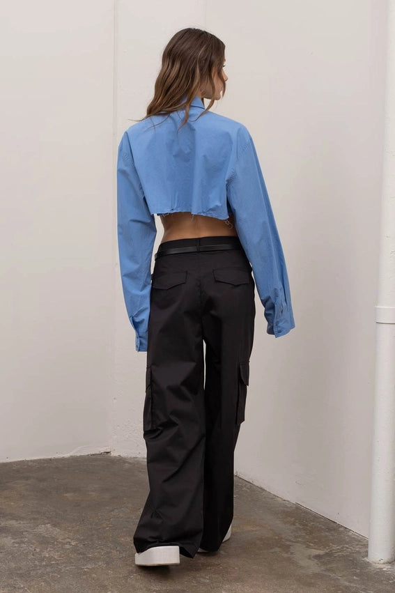 Pleated Cargo Trousers-Cargo Trousers-Moon River-XS-BLACK-Urbanheer