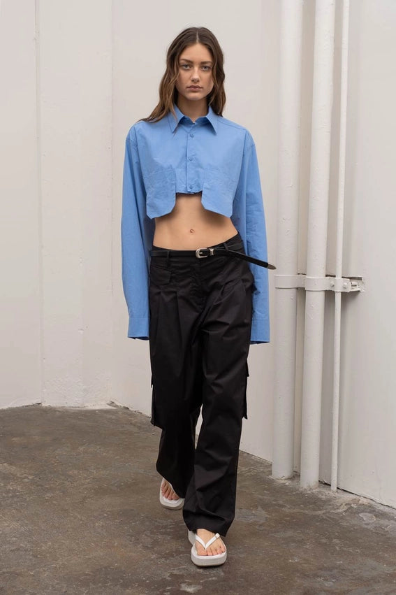 Pleated Cargo Trousers-Cargo Trousers-Moon River-XS-BLACK-Urbanheer