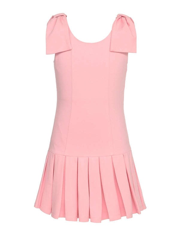 Pleated Drop Waist Dress-Dress-Hannah Banana-7-LT PINK-Urbanheer