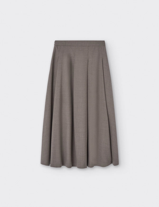 Pleated Midi Skirt-Skirt-A LINE-XS-Brown-Urbanheer