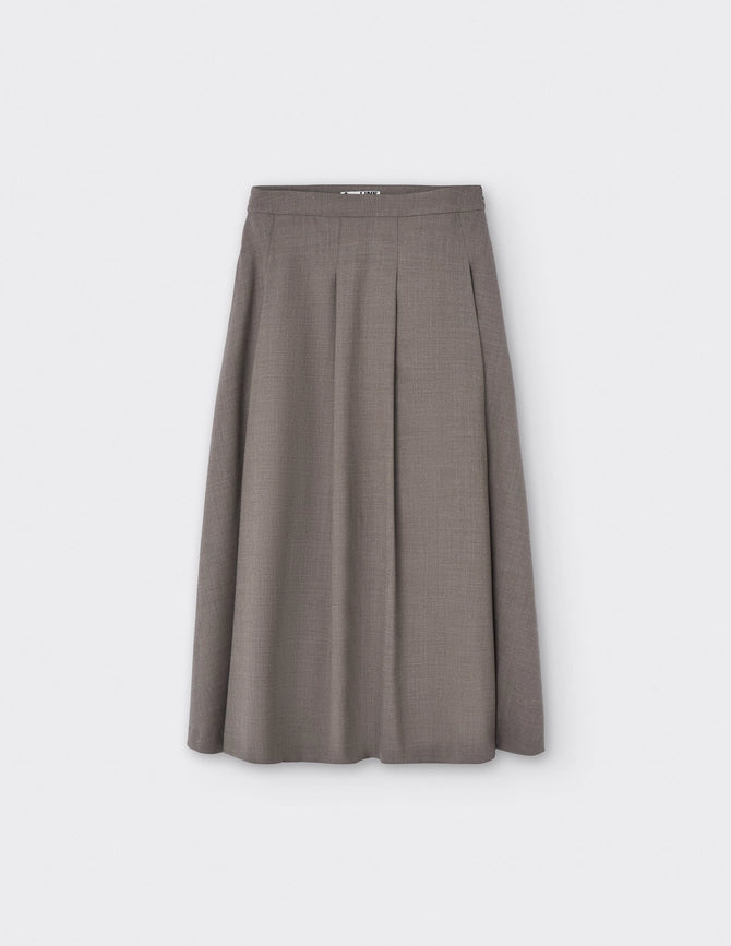 Pleated Midi Skirt-Skirt-A LINE-XS-Brown-Urbanheer
