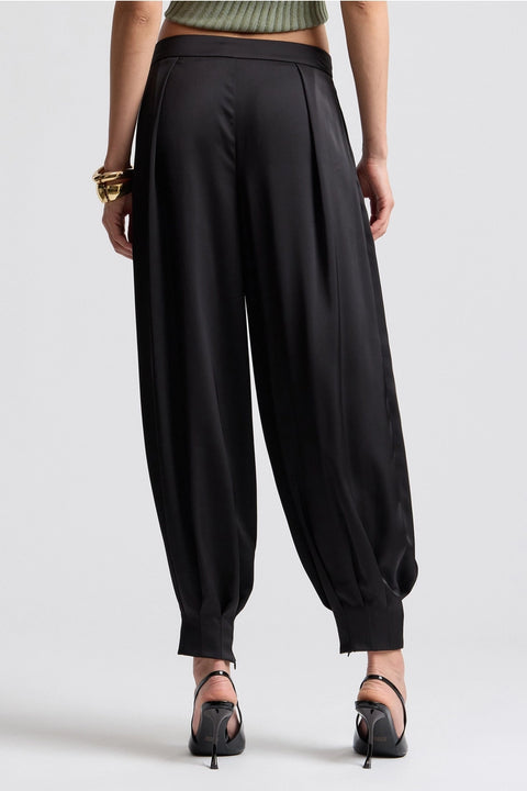 Pleated Satin Balloon Pants