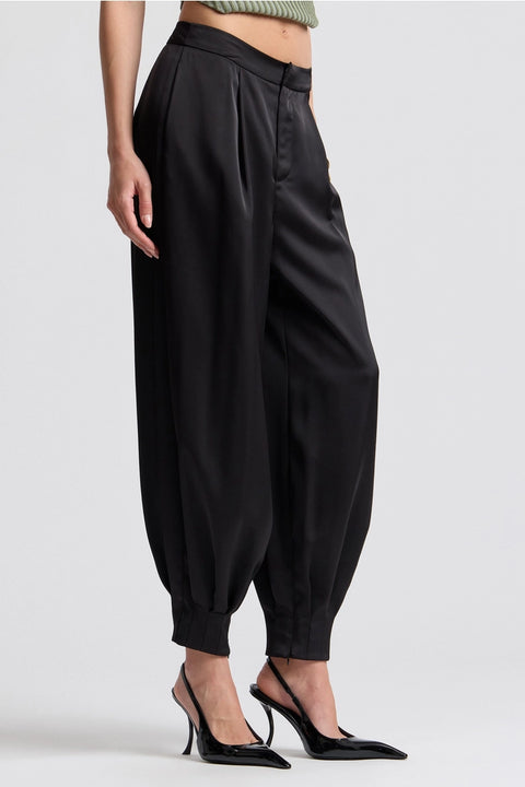 Pleated Satin Balloon Pants