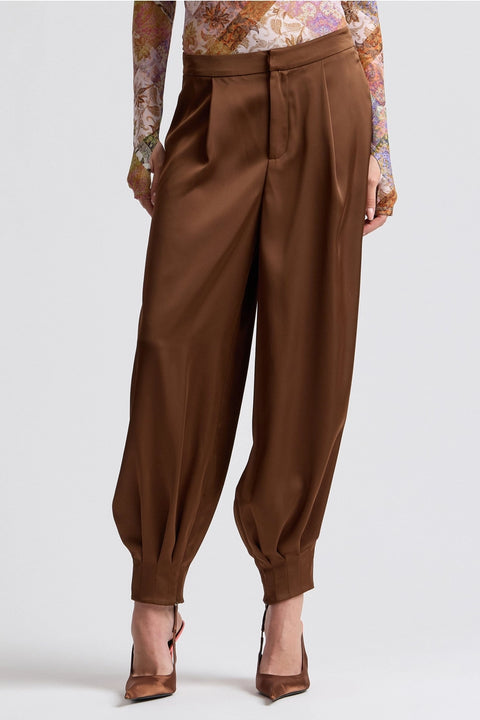 Pleated Satin Balloon Pants