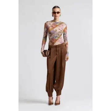 Pleated Satin Balloon Pants