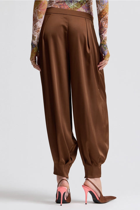 Pleated Satin Balloon Pants