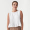 Pleated Sleeveless Linen Top Moorea in White-Top-MagicLinen-XS-White-Urbanheer