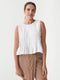 Pleated Sleeveless Linen Top Moorea in White-Top-MagicLinen-XS-White-Urbanheer