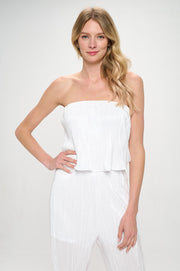 Plisse Solid Strapless Straight Leg Jumpsuit-Pants-Reneecollection-Small-WHITE-Urbanheer