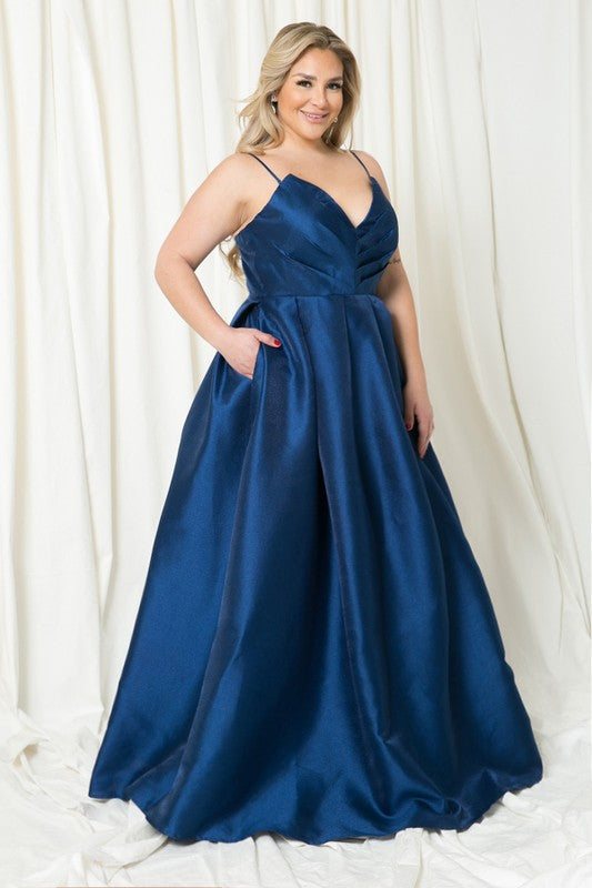 Plus Size Dress, Prom, Bridesmaid, Gowns Navy-Dress-Maniju-1XL-Navy-Urbanheer