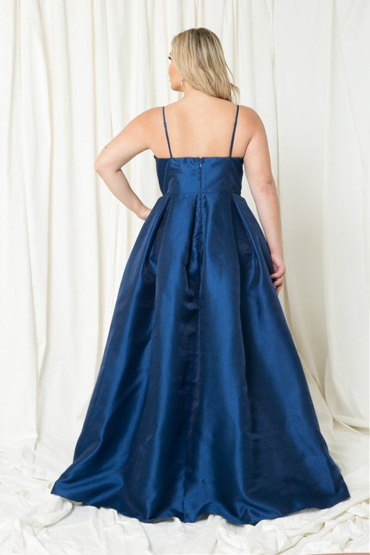 Plus Size Dress, Prom, Bridesmaid, Gowns Navy-Dress-Maniju-1XL-Navy-Urbanheer