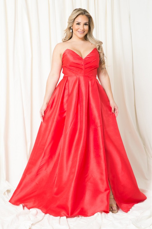 Plus Size Dress, Prom, Bridesmaid, Gowns Red-Dress-Maniju-1XL-Red-Urbanheer