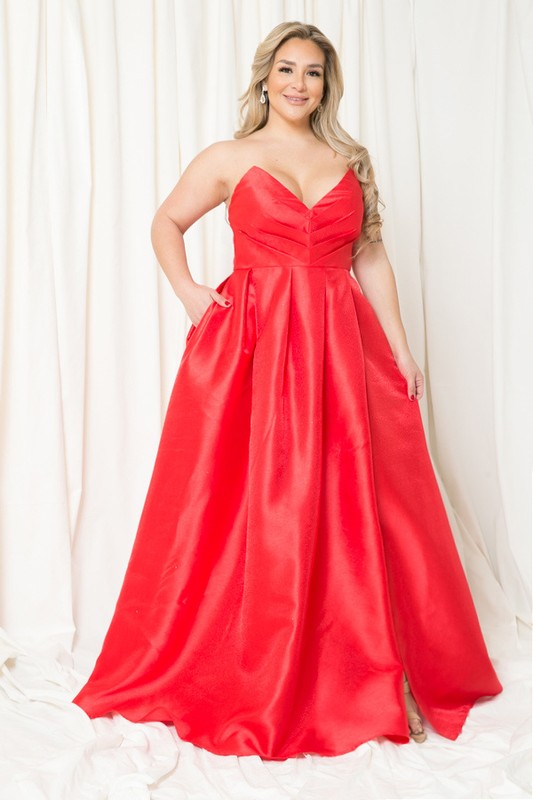 Plus Size Dress, Prom, Bridesmaid, Gowns Red-Dress-Maniju-1XL-Red-Urbanheer