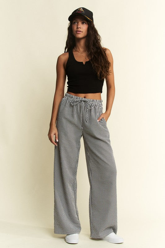 Plus Size Gingham Boxer Pants Black-Pants-JADE BY JANE-1XL-Black-Urbanheer