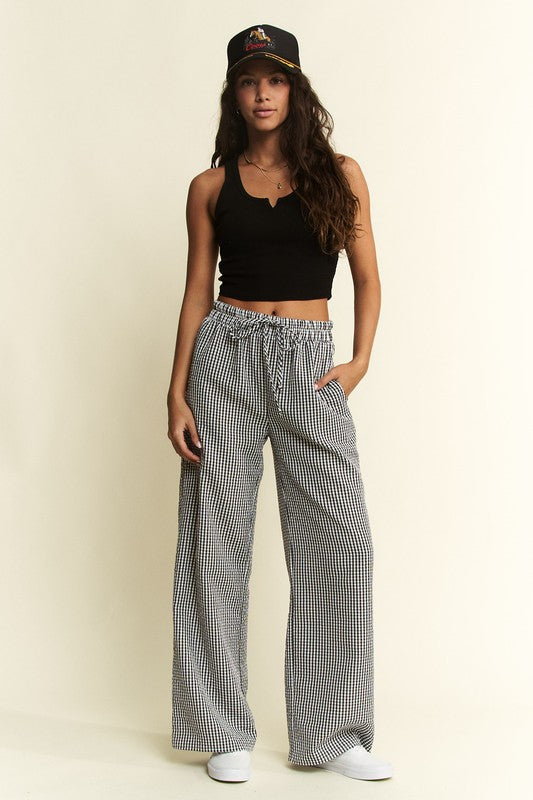 Plus Size Gingham Boxer Pants Black-Pants-JADE BY JANE-1XL-Black-Urbanheer