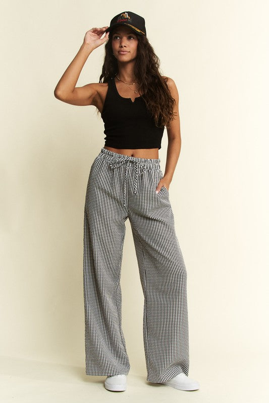 Plus Size Gingham Boxer Pants Black-Pants-JADE BY JANE-1XL-Black-Urbanheer