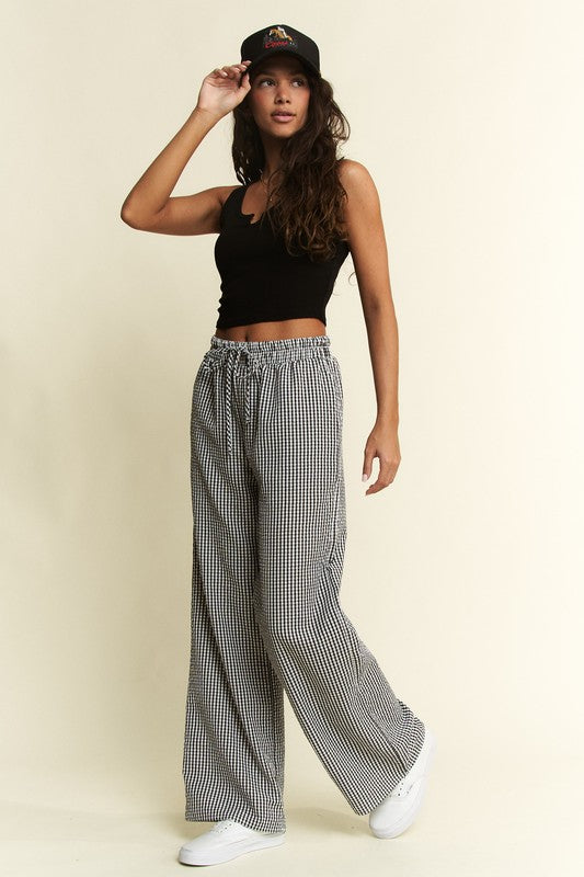 Plus Size Gingham Boxer Pants Black-Pants-JADE BY JANE-1XL-Black-Urbanheer