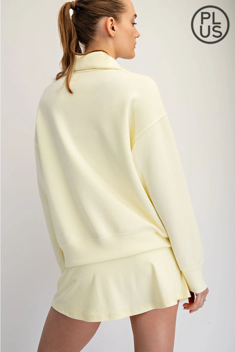 Plus Size Modal Scuba Quarter Zip Pullover