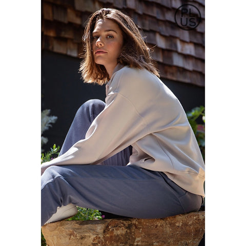 Plus Size Modal Scuba Quarter Zip Pullover