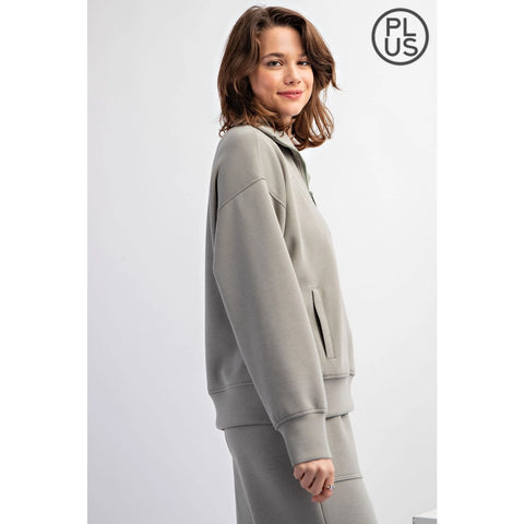 Plus Size Modal Scuba Quarter Zip Pullover