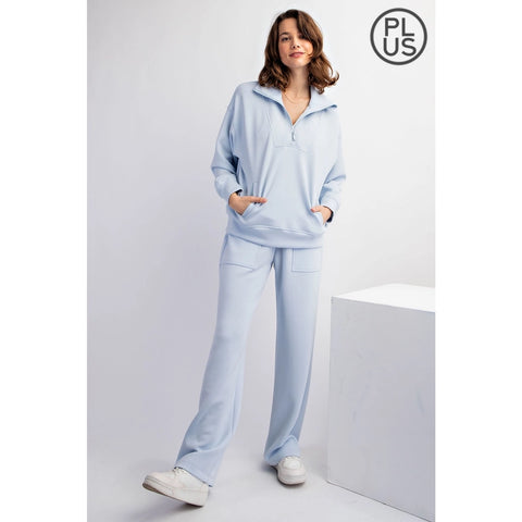 Plus Size Modal Scuba Quarter Zip Pullover