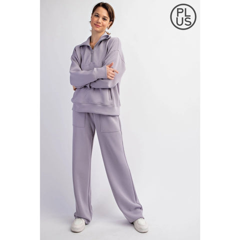 Plus Size Modal Scuba Quarter Zip Pullover