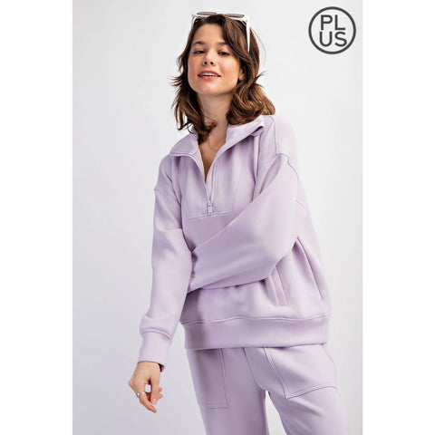 Plus Size Modal Scuba Quarter Zip Pullover