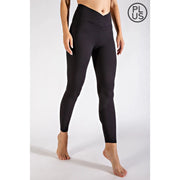 Plus Size V Waist Full Length Leggings Black-Leggings-Rae Mode-1X-Urbanheer