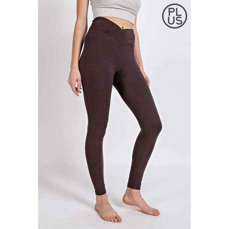 Plus Size V Waist Full Length Leggings French Press-Leggings-Rae Mode-1X-Urbanheer
