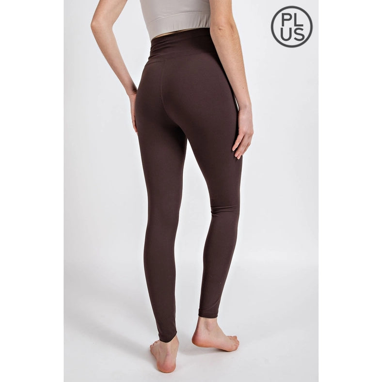 Plus Size V Waist Full Length Leggings French Press-Leggings-Rae Mode-1X-Urbanheer