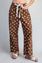 Polka Dot Front Tie Barrel Pants