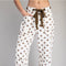 Polka Dot Front Tie Barrel Pants