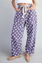 Polka Dot Front Tie Barrel Pants