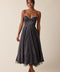 Polka Dot Lace Layered Fit&Flare Midi Dress