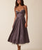 Polka Dot Lace Layered Fit&Flare Midi Dress