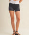 Polka Dot Print Ruched Waistband Biker Shorts