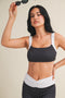 Polka Dot Print Scrunched Strap Sports Bra