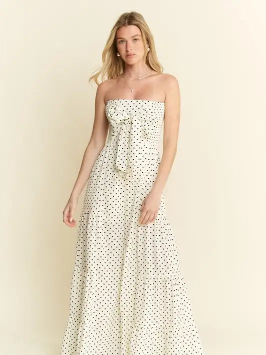 Polkadot Tie Front Jumpsuit Off-White-Jumpsuit-JADE BY JANE-S-Off-White-Urbanheer