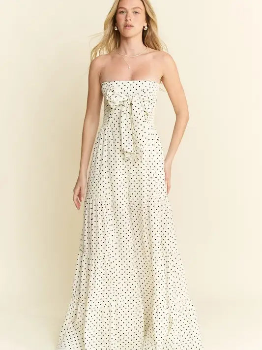 Polkadot Tie Front Jumpsuit Off-White-Jumpsuit-JADE BY JANE-S-Off-White-Urbanheer