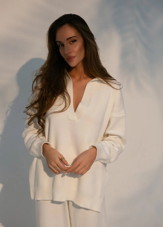 Pollo Collar Detail Oversized Jumper-Jumper-Nenya Fashion Limited-XS/S-Caramel-Urbanheer