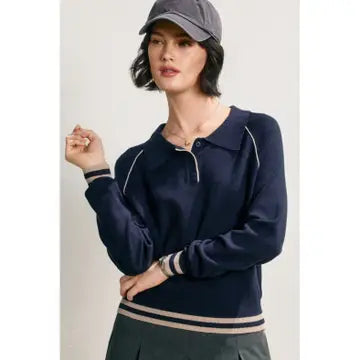 Polo Contrast Trim Sweater