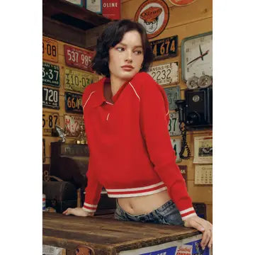 Polo Contrast Trim Sweater