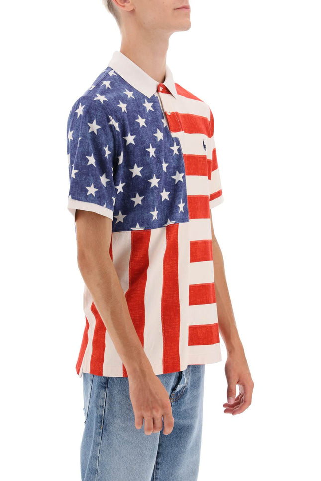 Polo ralph lauren classic fit polo shirt with printed flag-men > clothing > t-shirts and sweatshirts > polos-Polo Ralph Lauren-Urbanheer