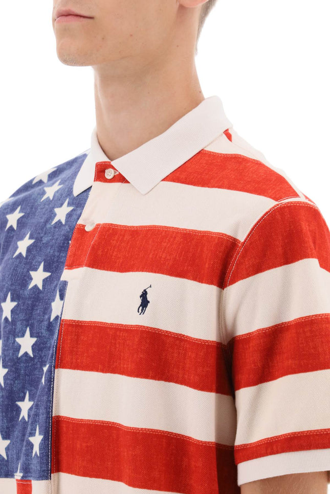 Polo ralph lauren classic fit polo shirt with printed flag-men > clothing > t-shirts and sweatshirts > polos-Polo Ralph Lauren-Urbanheer