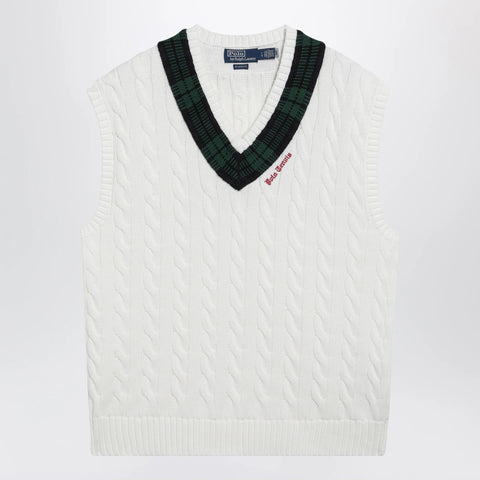 Polo Ralph Lauren Cream cable-knit Relaxed-Fit vest