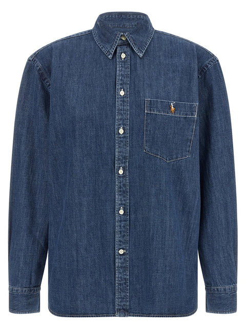 Polo Ralph Lauren Denim Shirt With Logo Embroidery