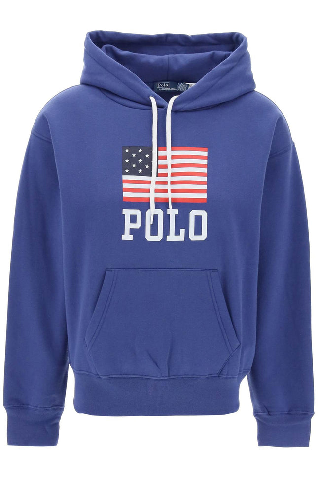 Polo Ralph Lauren Hooded Sweatshirt With Flag Print-women > clothing > tops > sweatshirts-Polo Ralph Lauren-Urbanheer