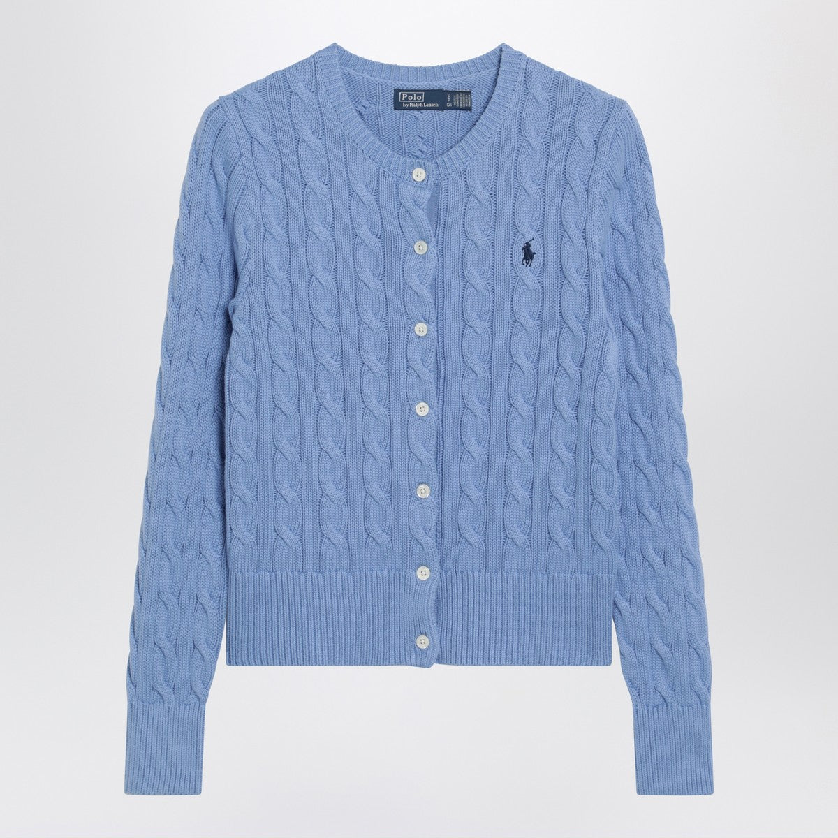 Polo Ralph Lauren Light blue cable-knit cotton cardigan